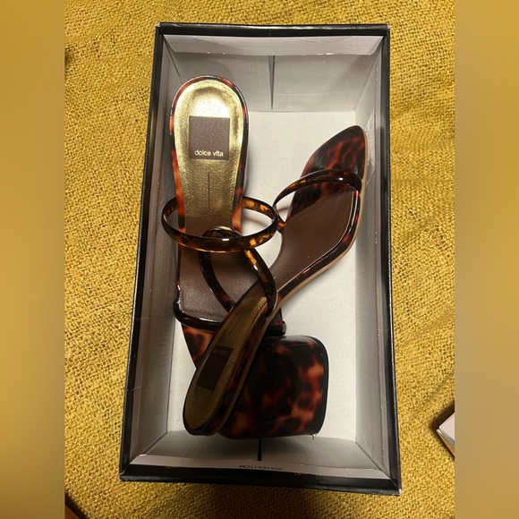 DOLCE VITA TORTOISE CHUNKY HEEL - Picture 2 of 5